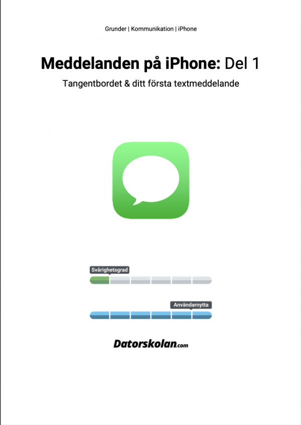 Framsidan av DigiGuiden om meddelanden på iPhone: Del 1