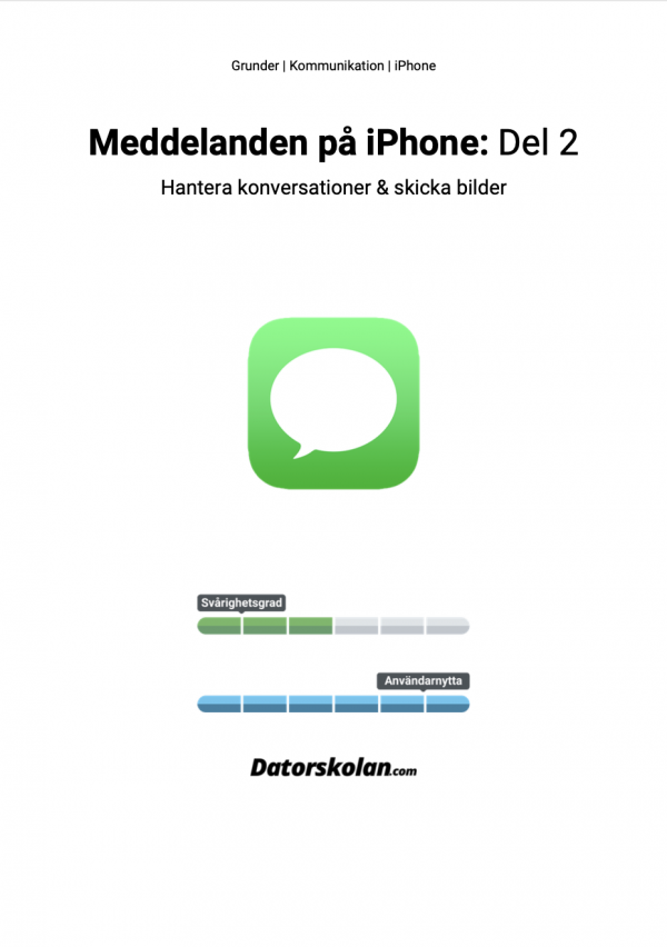 Framsidan av DigiGuiden om meddelanden på iPhone: Del 2