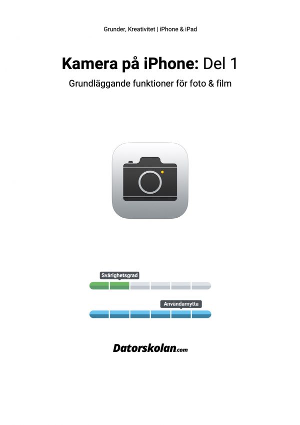 Framsidan av DigiGuiden om Kamera på iPhone