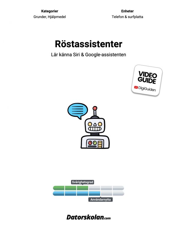 Framsidan av DigiGuiden som handlar om Röstassistenter