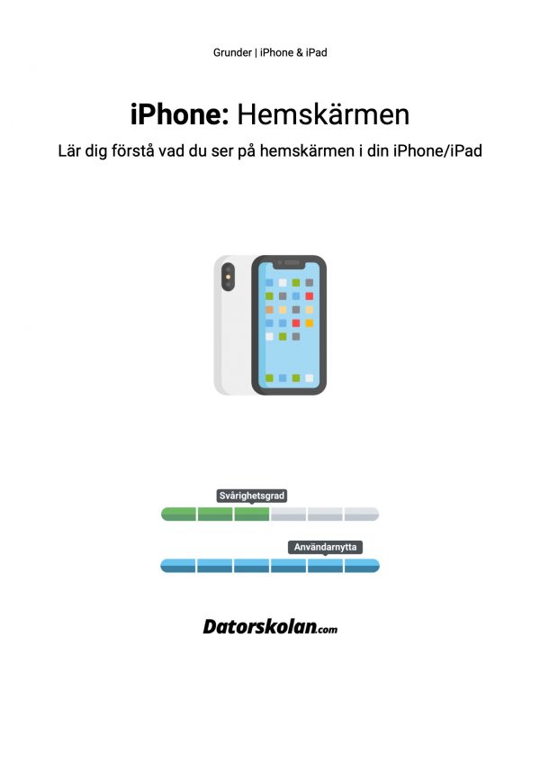 Framsidan av DigiGuiden som handlar om hemskärmen på iPhone