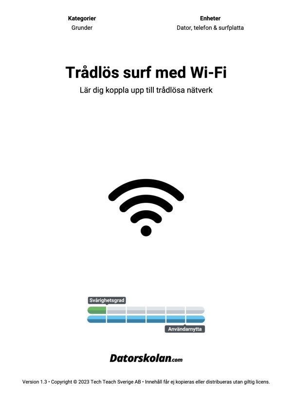 Framsidan av DigiGuiden som handlar om wi-fi