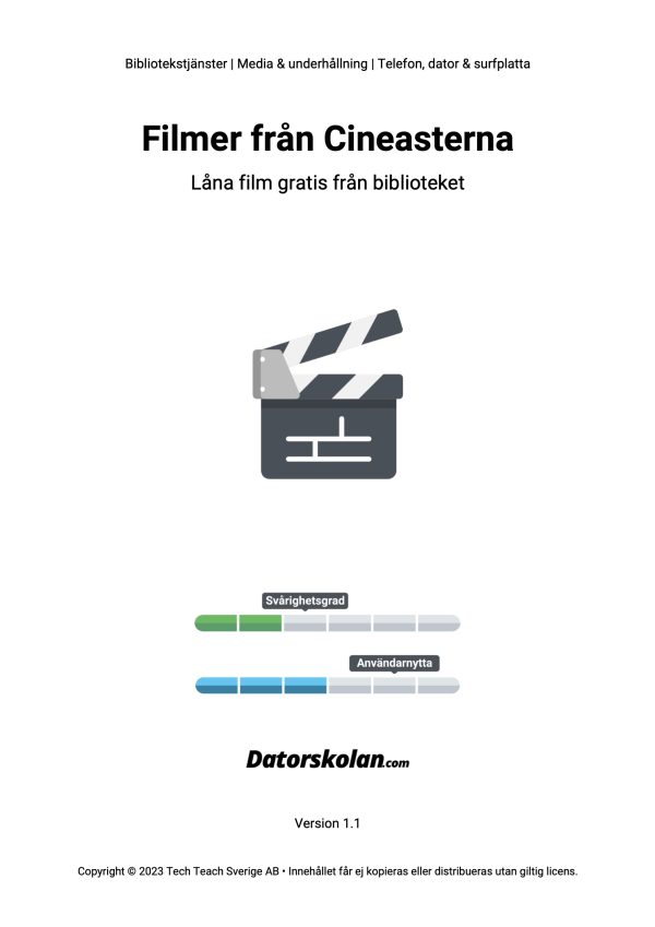 Framsidan av DigiGuiden om Cineasterna