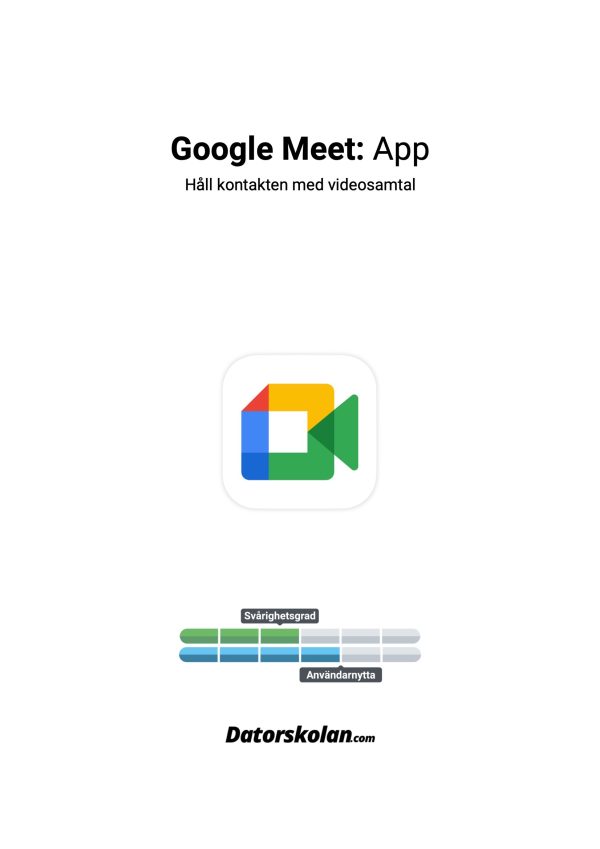 Framsidan av DigiGuiden som handlar om Google Meet